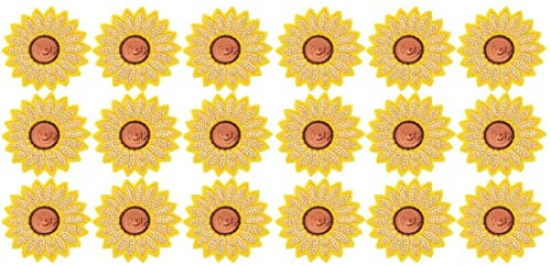 24 STK Bestickter Aufnäher Mit Sonnenblume Und Pailletten Blumenbeete Nähen Pailletten Aufbügeln Kleidung Mit Blumenapplikationen Stickerei-applikationspatch Gestickt Stoff Banner