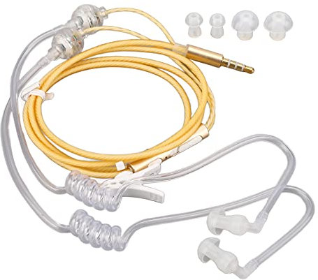 Zunate Universal Anti-Strahlung Kopfhörer, LC049 Binaurale In-Ear-Luftkanal-Kopfhörer, Air Tube Kopfhörer mit 3,5 mm Jack, Stereo In-Ear Earbud Headset für Smartphones Desktop Laptop Tablet
