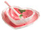 BESTonZON Bol à dessert en céramique Assiette : bol à salade en forme de cœur avec cuillère à fraise et plateau à céréales pour soupe collations crème glacée rose