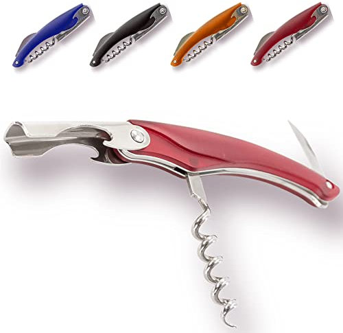 ANTEVIA - Tire bouchon, décapsuleur et coupe capsule rouge PLUS DE 10 MODÈLES | Accessoires cuisine maison original (Mac rouge)