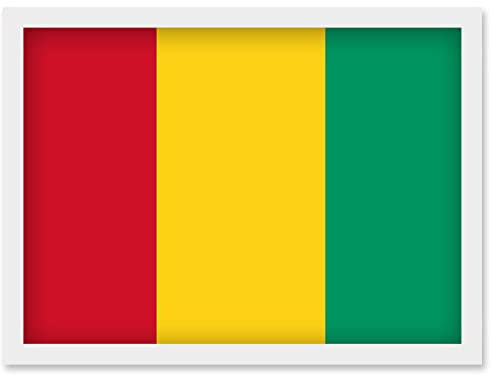 Artery8 Guinea National Flag Patriotic Vexillology World Flags Country Region Poster Artwork Framed Wall Art Print A4