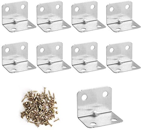 30 connettori angolari in acciaio inox, angoli in metallo a 90 gradi, angolo L, staffe angolari 32 x 25 mm, fori di montaggio con viti 120 M4, connettore in legno per mobili in legno, tavolo, sedie,