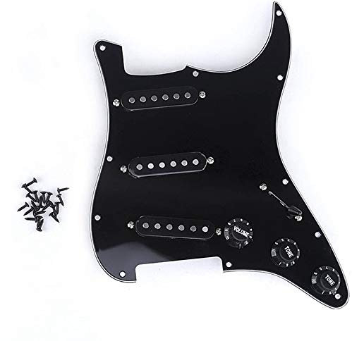 Single Coil SSS E-Gitarre Pickguard Pickup Loaded Prewired Scratch Plate 11 Holes 3Ply for SQ Guitar