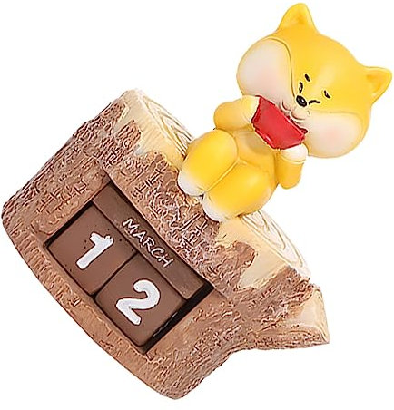 Ciieeo Kreativer Tischkalender Aus Resin Mit Hundedesign Dekorativer Schreibtischkalender Für Home Office Und Restaurant Stilvolles Desktop Ornament Zur Zeitplanung Und Dekoration