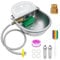 MUALROUS 8 in 1 Automatic Cattle Drinker Dog Water Bowl Dispenser 2.5L Stainless Steel Outdoor Dog Water Bowl Self-Filling for Cattle Cow Horse Donkey Chicken Pets Goat