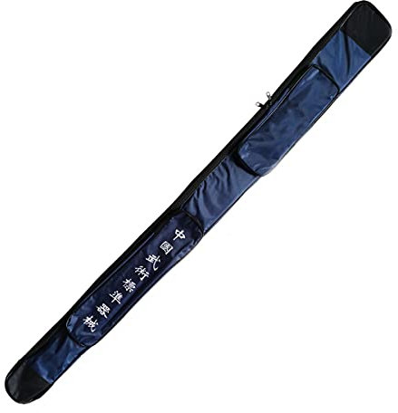 LekLai Stoff-Wushu-Tragetasche, Kendo-Tasche, chinesische Kung-Fu-Schwerttasche, Kampfsport-Waffenkoffer, Schwert-Umhängetasche – Canvas-PU-Leder, mit Riemen, 125 cm, 57,1 Zoll (Color : 57.1inch)