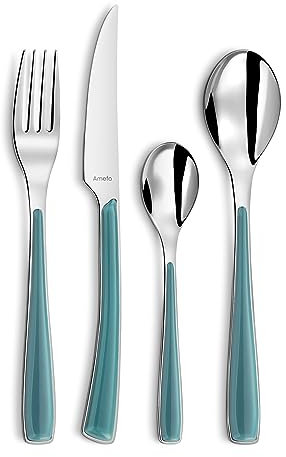 Alizé - Servizio di posate da 24 pezzi, colore: turchese