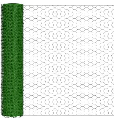 1M x 25M Sechseckgeflecht Maschendraht-Geflecht Galvanisiert Geschweißtes Gartennetz 25mm Lochgröße zum Schutz von Pflanzen, für Innen oder Außen (PVC Grün)