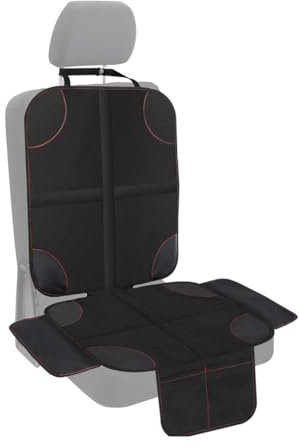 JNNJ Autositzschoner, Sitzschoner Auto Kindersitz, Wasserdichter Autositzauflage Mit Netztaschen Und Seitenschutz, Kindersitzunterlage Schoner Für Kindersitz(Rot)