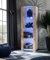 Komodee Vitrine Schrank Tivoli, Wotan/Weiß, Breite 55cm x Höhe 159cm x Tiefe 35cm, LED Blau, 3 Regalböden, für Wohnzimmer, Schlafzimmer, Eingang