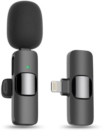 MAYBESTA Bluetooth Mini Microphone for iPhone, iPad - Wireless Lavalier Lapel Mic for Video Recording - Clip on Shirt Phone Microphones for Tiktok YouTube Interview Podcast