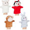 Relaxdays Handpuppen für Kinder, 4er Set, AFFE, Hase, Marienkäfer, Schaf, Handspielpuppen, weicher Plüschstoff, bunt