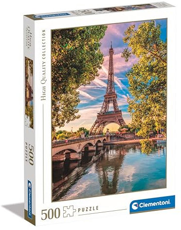 Clementoni Jigsaw Puzzle Collection - Along The Seine 500 Pieces - Puzzle For Adults 14-99 Years, Gift For Men/Women, City, Paris, France, Made In Italy, 35524