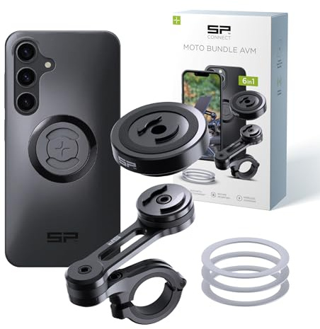SP CONNECT Moto Bundle mit Anti Vibration Module | SPC+ | kompatibel mit Samsung S24 | Handyhalter für Motorrad Bike Moped Roller | Gadget Halterung für Navi