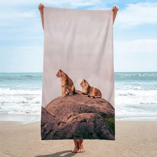 Toalla Playa Animal Toallas Playa Grande Microfibra Anti Arena LeóN Playa Toallas para NiñA NiñO Adulto Piscina Toalha de Praia Mujer Hombre 100x200cm