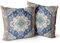 Snylcce 2er Set Boho Kissenbezüge Dekokissen 50 x 50 Samt Soft Kissenbezug Böhmischer Retro Ethno Dekorative Kissenhülle Zierkissenbezüge für Sofa Schlafzimmer Wohnzimmer Zuhause Dekoration blau