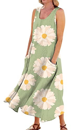 Generisch Sommerkleid Damen, Sommerkleider Damen Leicht Und Luftig Blusenkleid Kleider Sexy Cocktailkleid Kleid Abiballkleider Lang Boho Mutter Tochter Kleid Strandbluse Leo Lange (3-Mint Grün,M)
