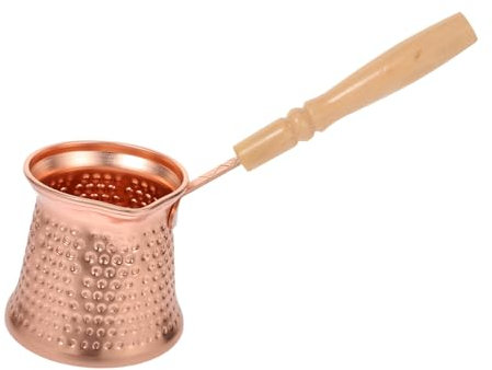 WATIIFUFU Cafetera Turca De Madera Bañada Cobre Cafetera Turca Para Café y Leche Ibrik Para Bebidas Apta Para Estufa