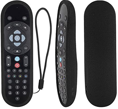 YiBiChin Schutzhülle NUR für Sky Q 2020 Bluetooth Voice Bluetooth Fernbedienung EC201 EC202 2020, Silikon Fernbedienung Stoßfeste Anti-Rutsch Abdeckung - Schwarz