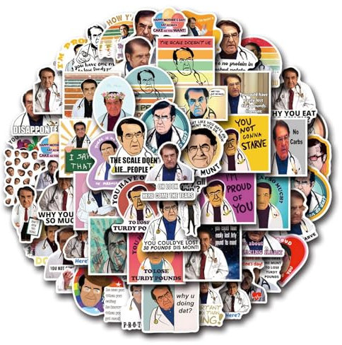 Qiwieod Dr Now Doctor Stickers Waterproof Doctor Stickers Pack of 50 Waterproof Doctor Stickers Medical Equipment Stickers for Laptop Suitcase Motorcycle Skateboard Car