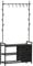 Leader Accessories Garderobenständer mit Bank Metallgarderoben rustikal Kleiderständer 176x30x84cm (HxTxB) Schwarz/Schwarze Holzmaserung