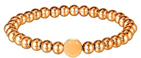 KIM JOHANSON® Edelstahl Damen Beads Armband in Silber, Gold & Roségold | Perlenarmband mit 6mm Kugeln | Wasserfest | Boho Schmuck | Elastisches Kugelarmband | Multi Layer Armkette | Inkl Schmuckbeutel