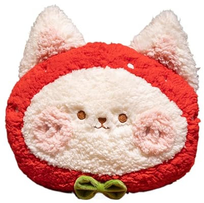 Strawberry Cat Pillow, Stuffed Animal Muffs, Winter Hand Warmer, Cartoon Animal Pillow, Cute Hand Warmers, Cozy Plush Accessory, Kids Adult, Fun Hand Muff for Adults Children
