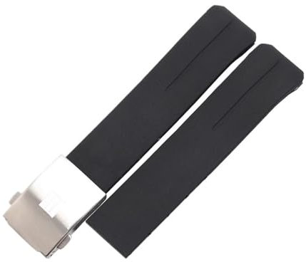 RTRCAGAKM Gummi-Silikon-Uhrenarmband passend for Tissot 1853, passend for Tengzhi, passend for T-Touch T013, Armband T047T081T33, Herrenarmband, 20 mm(Black-silver,21mm)