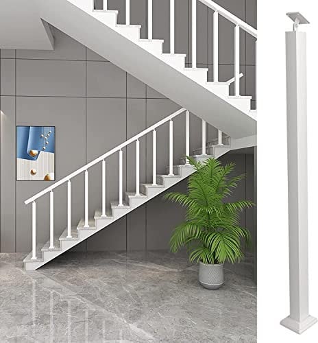 White Handrail Railing Spindle Post Kit for Stairs 1 Pack 120cm/47.2in Ideal for Concrete or Wood Steps