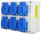 RoadEu - Steckdosenverteiler - 6x Schuko 230V. Stromverteiler IP44 Für den Innen- und Außeneinsatz, Baustromverteiler 16A. Außensteckdose 6x 230V Schuko für Indoor/Outdoor-Bereich