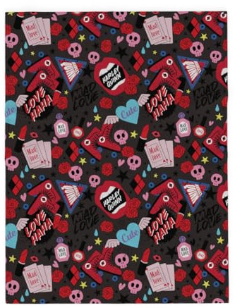 Franco Collectibles Batman DC Comics Joker Harley Quinn Bettwäsche, superweicher, gemütlicher Plüsch-Überwurf, 116,8 x 152,4 cm (offizielles Lizenzprodukt)