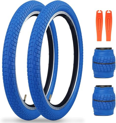 ZUKKA 2er-Pack 20 x 2.125 Fahrradreifen Faltbarer Kinder Reifen Kinder Fahrradreifen Folding Ersatzreifen Passend für Kinderfahrräder, BMX-Reifen, Blau