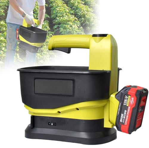 5.5L Cordless Handheld Grass Seed Spreader Winter Rock Salt and Grit Spreader Gritter with 140 ° Coverage Range, 6 Gears Adjustable for Garden Path