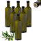 6 bottiglie di olio da 500 ml con beccuccio, colore verde/marrone con dosatore ed etichette