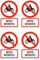 Aufkleber: 150x100 mm, 4 Stück - Motorräder verboten - Sprache: französisch - Verbotszeichen mit Text (rot/weiß) - hochkant - DIN EN ISO 7010