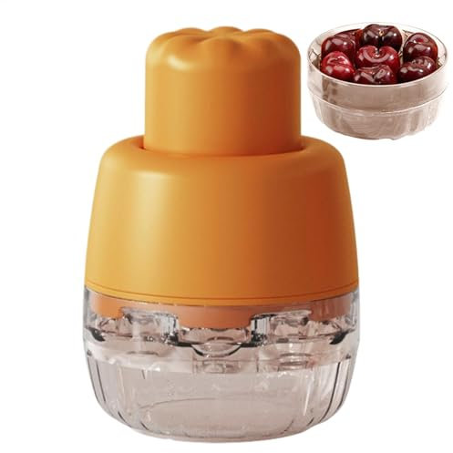 Kirschentkerner Manuell, 7-Loch Kirschenentkerner Mit Auffangbehälter, Fruchtkernentferner, Kirschkernentferner, Multifunktionaler Cherry Pitter, Kirschen Entkerner, Für Kirschen Marmelade Pflaumen