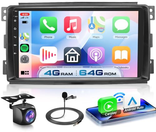 VECHTEL 4G+64G Autoradio Android 15 für Mercedes Benz Smart Fortwo 2005-2010, 9 Zoll HD Touchscreen Auto Radio mit Drahtlos Carplay Android Auto GPS Wi-Fi USB Bluetooth 5.0 FM RDS Radio Rückfahrkamera