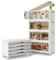 Warmiehomy Storage Box with Lid 69L*4 Tier Plastic Stackable Storage Drawers with Wheels, Foldable Collapsible Lidded Bins Containers, Compact Stacking Crates for Office Home Bedroom Organisation