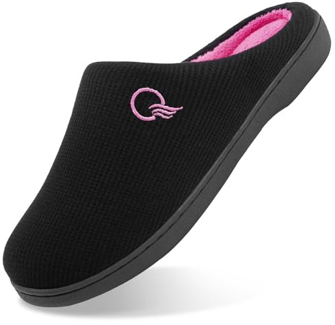 Mishansha Chaussons Maison Femme Hiver Mousse à Mémoire Deux Tons Chaude Ultra-léger Antidérapant Pantoufles l'intérieur et à l'exterieur Rouge rosé 40/41