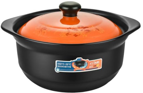 Mikikit Cacerola De Cerámica 1.8l Para Cocinar, Olla Doméstica Para 1-2 Personas, Material Cerámico Resistente Al Fuego, Adecuado Para Guisar Estofados y Bibimbap, Utensilio De Cocina Para Uso Gas