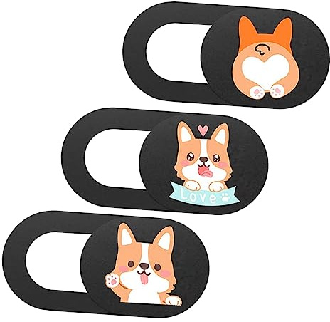 Uonlytech 3stücke Abdeckung Für Webcam Mit Schiebemechanismus Hunde-Muster Sichtschutz Für Laptops Tablets Und Desktop-Computer Einfach Anzubringen