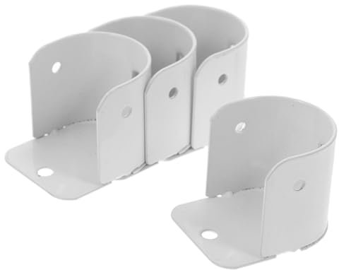 WOONEKY 4 Stück Teiliges Gardinenstangen Flanschhalterung Verstellbare Befestigung für Vorhänge Robust und Installieren Geeignet für Balkon Bad Schlafzimmer und Küche