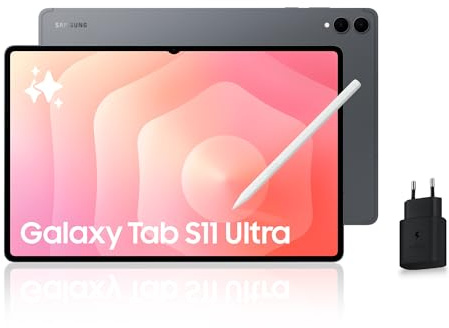 Samsung Galaxy Tab S11 Ultra 14.6'' WiFi 512 Go, Tablette Android avec Galaxy AI, Dex, Gris, S Pen et Chargeur Secteur Rapide 25W Inclus, Version FR