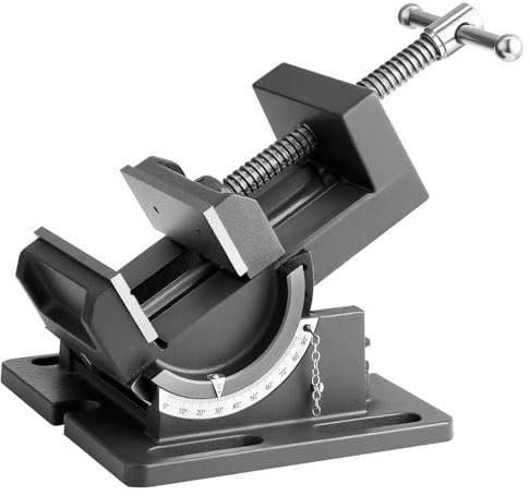 VEVOR Tilting Vise, 4.25 Inch Jaw Width, Portable Drill Press Bench Vise, 0–90° Adjustable Tilt, Durable Cast Iron Construction, Workbench Vice for Woodworking, for Benchtops and Drill Presses, Black