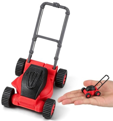 Veemoon Miniature Lawn Mower, Dollhouse 1:18 Scale Detailed Lawn Mower Model for Mini House Decoration and Creative Landscaping Toddler Play Compact Model