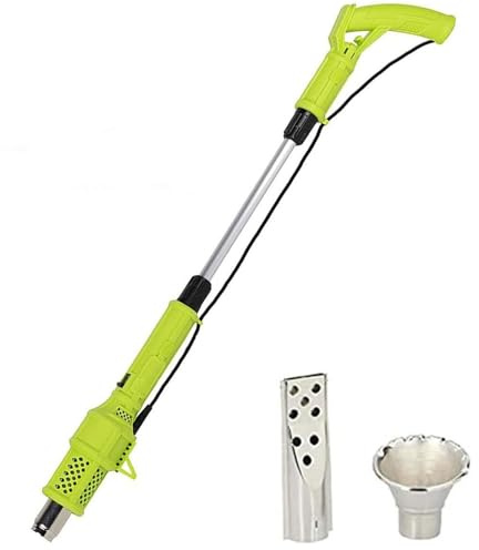 Brûleur de désherbage thermique électrique 2 en 1, outil de brûleur de mauvaises herbes de jardin professionnel portable de 2000 W avec 2 buses, température maximale de 650 °C