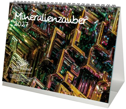 Mineralienzauber DIN A5 Tischkalender für 2027 Makro Foto Details - Seelenzauber