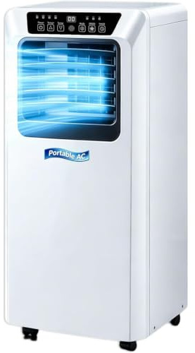 XUXIAO Condizionatore Portatile 9000 BTU Flusso d’Aria 300m³/h unità AC Portatile 9000BTU