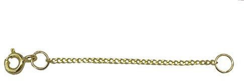 ANTOMUS® BRITISH 9 CARAT(375) SOLID YELLOW GOLD DIAMOND CUT CURB CHAIN EXTENDER CHAIN 2 INCH