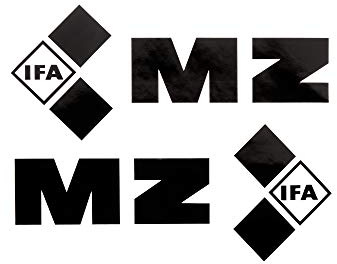Set: 2x Schriftzug (Folie) IFA MZ schwarz für Tank - für MZ ETZ125, ETZ15